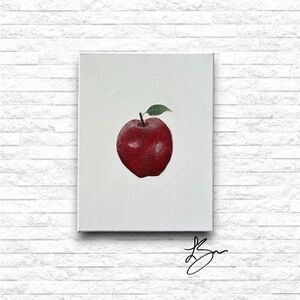 Original “Red Apple” Acrylic Painting on  Canvas